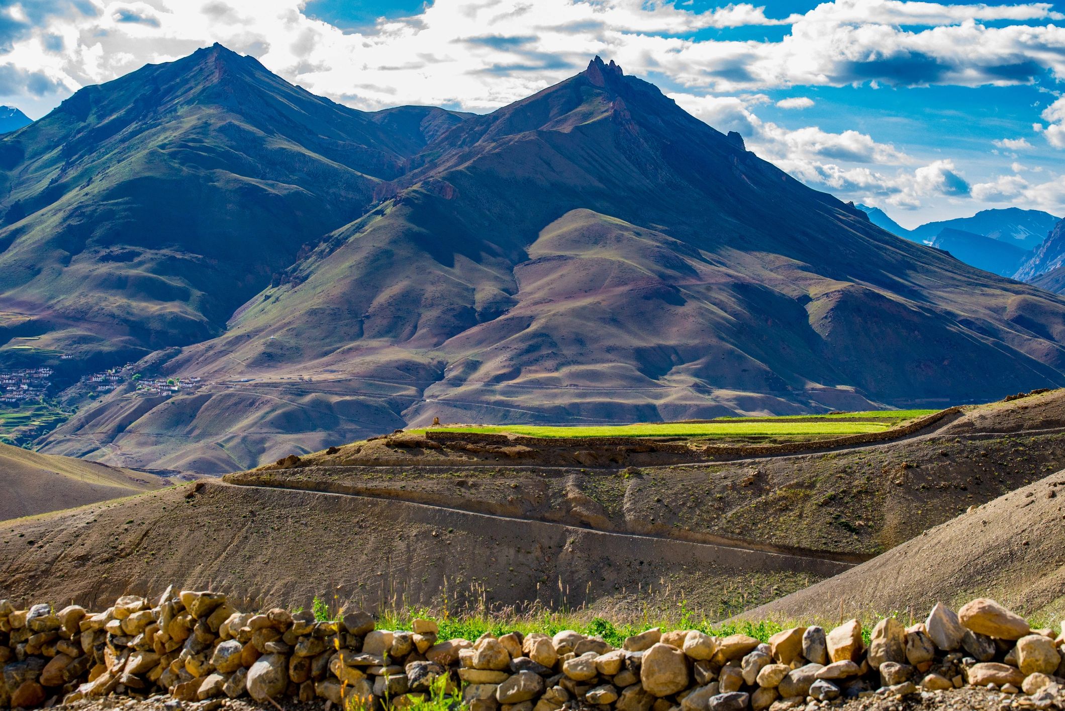 Terraced fields in a remote Himalayan mountain village
