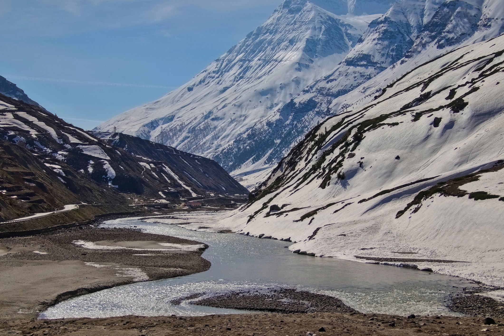 Himalayan river valley landscape